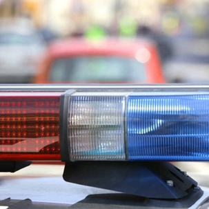 Police lights on top of car