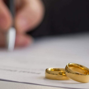 wedding rings on a document