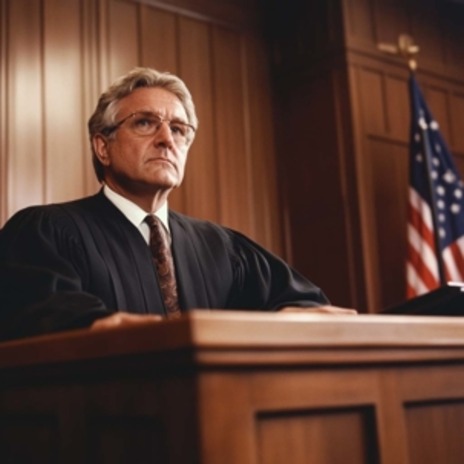 Judge in courtroom
